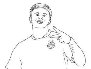 Awesome Erling Haaland Posture Coloring Page