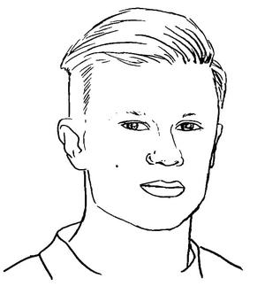 Drawing of Erling Haaland Coloring Page
