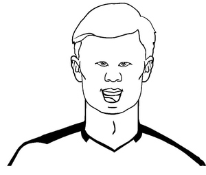 Erling Haaland Printable Coloring Page