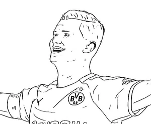 Joyful Erling Haaland Coloring Page