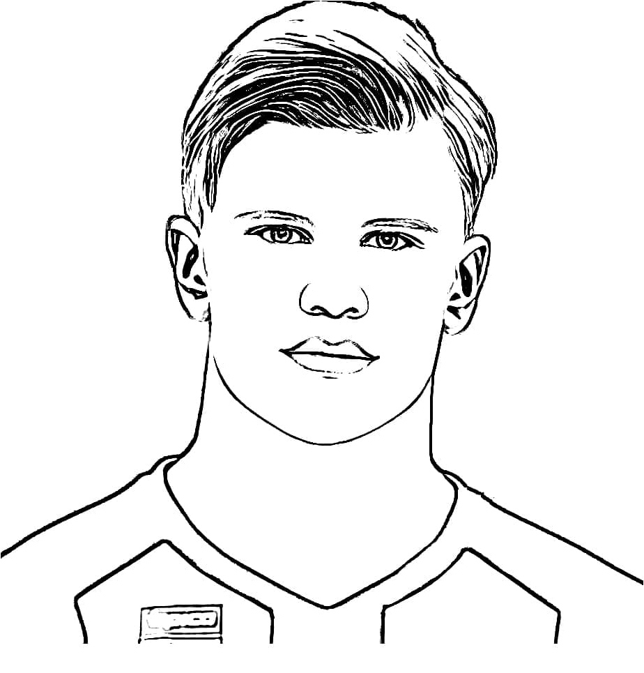 Portrait of Erling Haaland Coloring Page