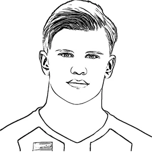 Portrait of Erling Haaland Coloring Page