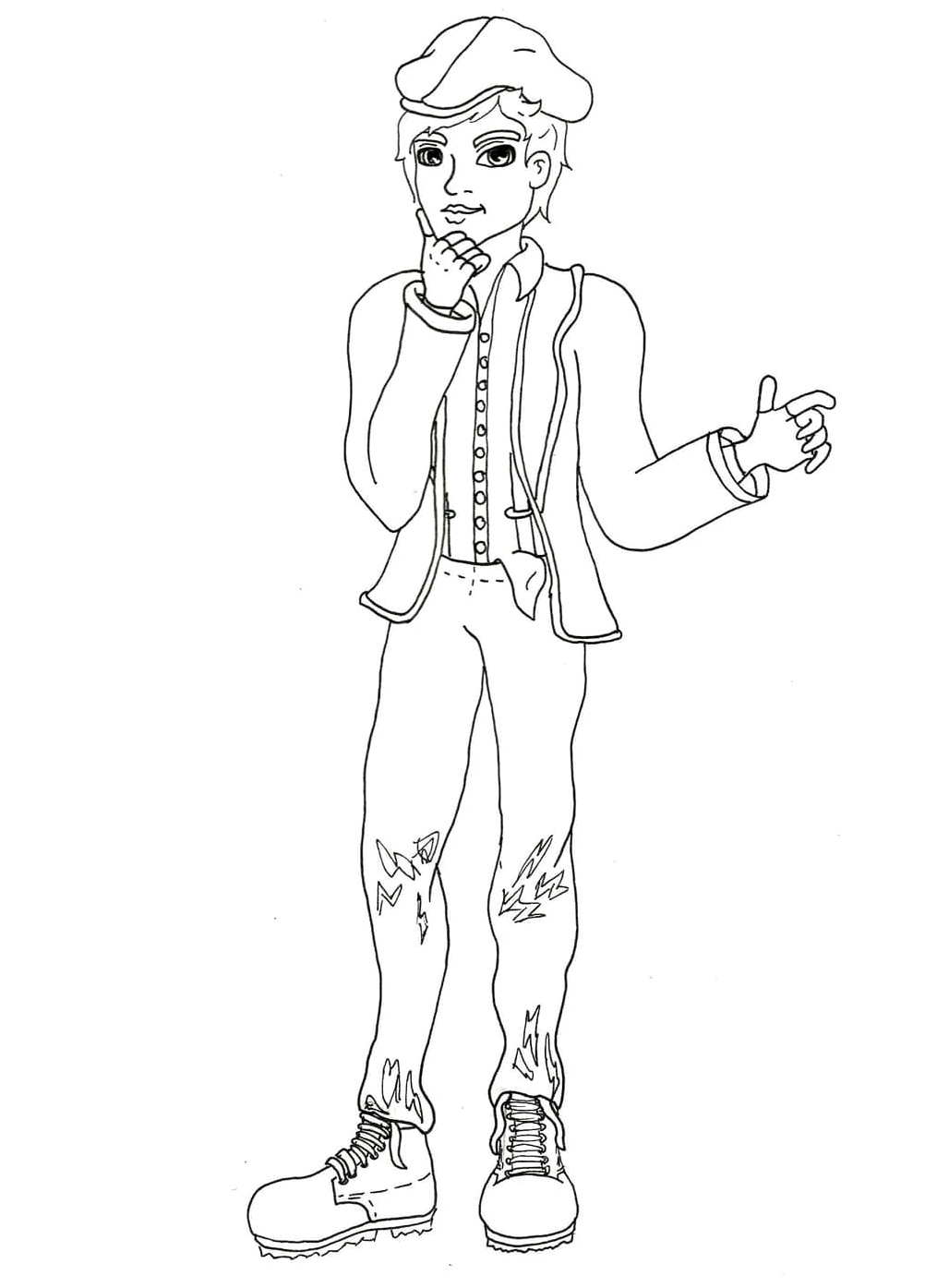 Boy from Ever After High Coloring Page