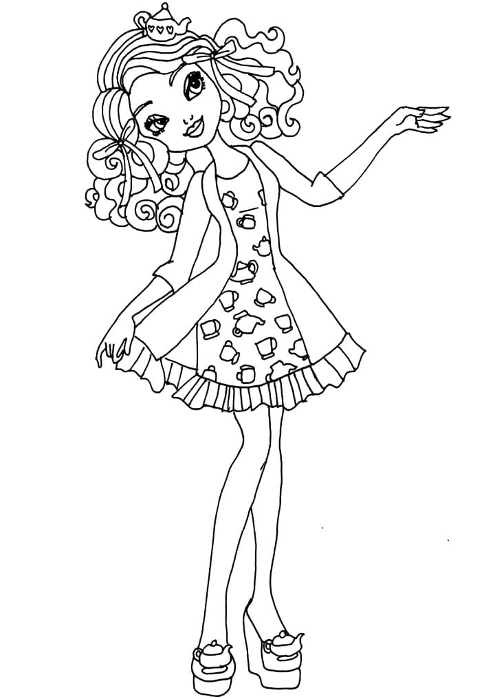 Ever After High's character, Madeline Hatter Coloring Page