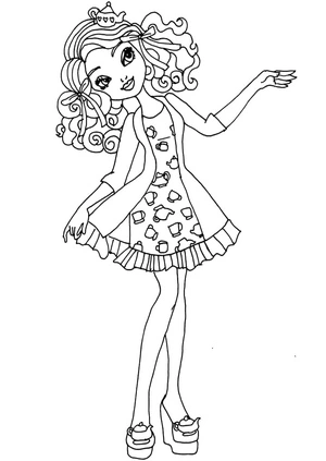 Ever After High's character, Madeline Hatter Coloring Page