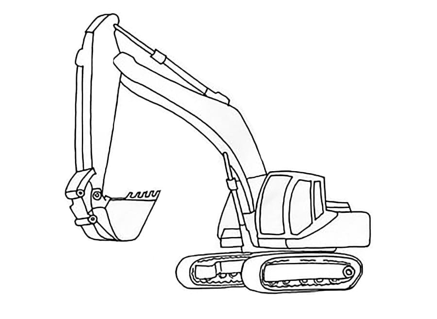 Basic Excavator Coloring Page