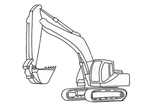 Basic Excavator Coloring Page
