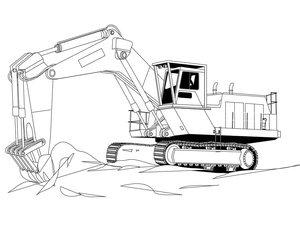 Excavator 2 Coloring Page Coloring Page
