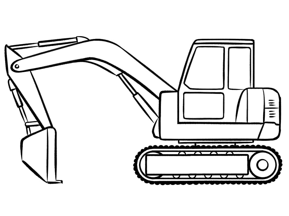 Excavator Number 10 Coloring Page