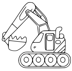 Simple Digger Coloring Page