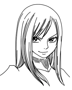 Face of Erza Scarlet Coloring Page