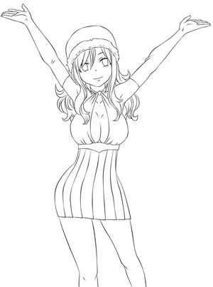 Fairy Tail Coloring Page: Juvia Lockser Coloring Page