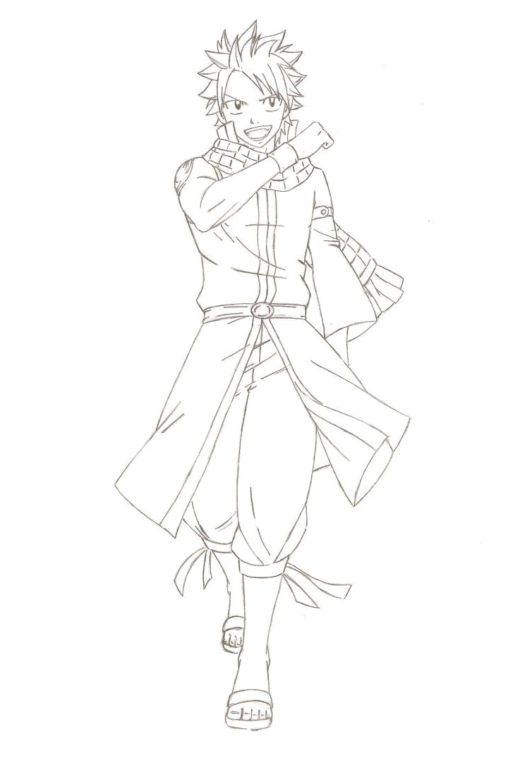 Fairy Tail Coloring Page: Natsu Coloring Page