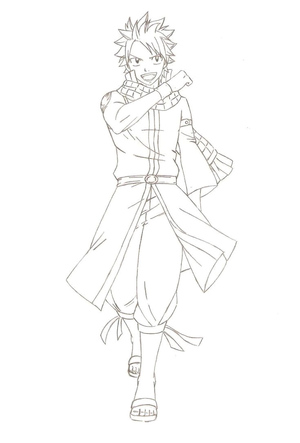 Fairy Tail Coloring Page: Natsu