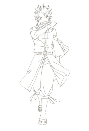Fairy Tail Coloring Page: Natsu Coloring Page
