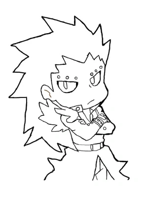 Gajeel Redfox in Chibi Style Coloring Page