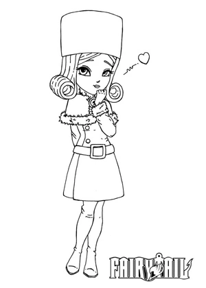 Juvia from the anime Fairy Tail. Coloring Page