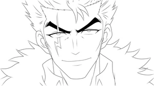 Laxus Dreyar from the anime series Fairy Tail Coloring Page