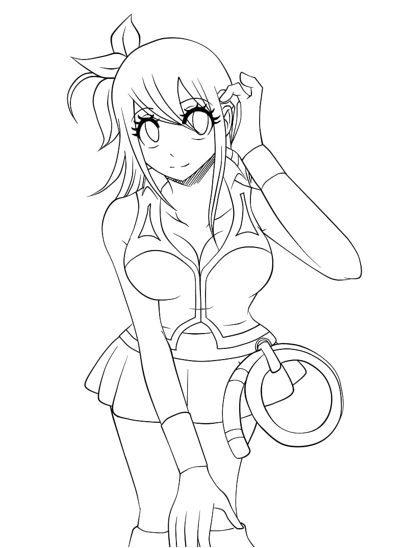 Lucy Heartfilia from the anime series Fairy Tail Coloring Page