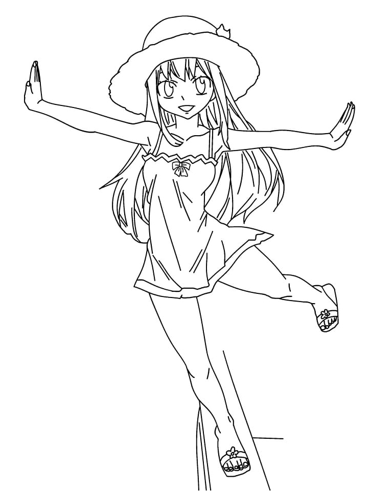 Wendy Marvell coloring page from Fairy Tail Coloring Page