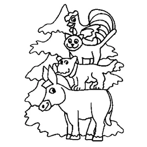 Colorful Farm Friends Coloring Page