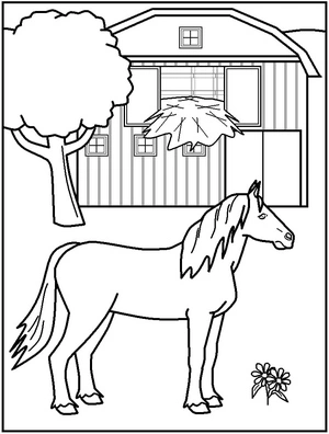Farm Horse Coloring Page