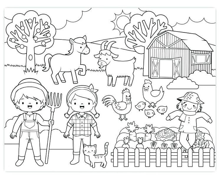 Farmyard Fun Coloring Page