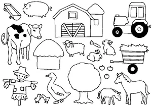 Simple Farmyard Coloring Page