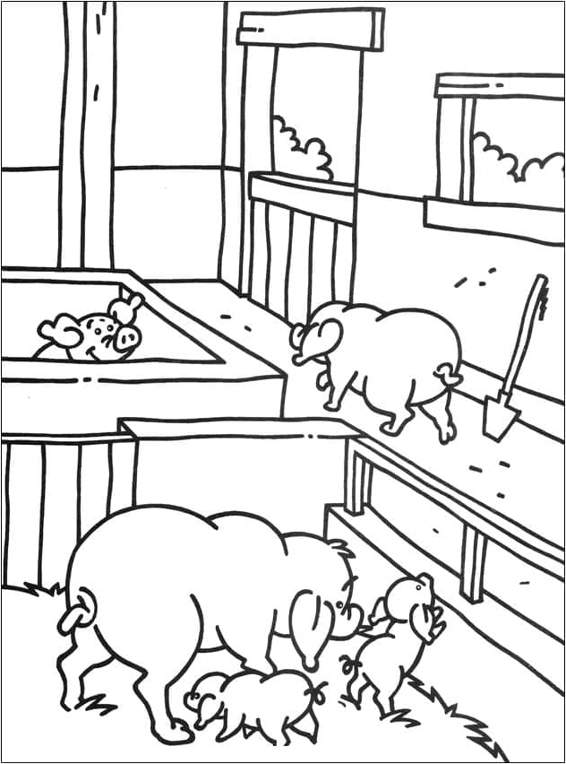 Tiny Farm Coloring Page