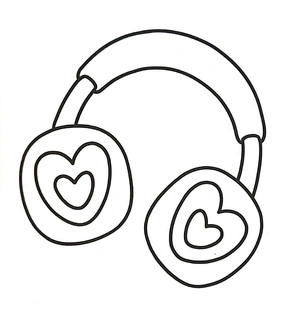 Fashionable Headphone Vibe Coloring Page