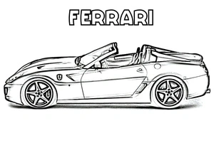 Ferrari Racing Excellence Coloring Page