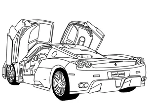 Incredible Ferrari Automobile Coloring Page