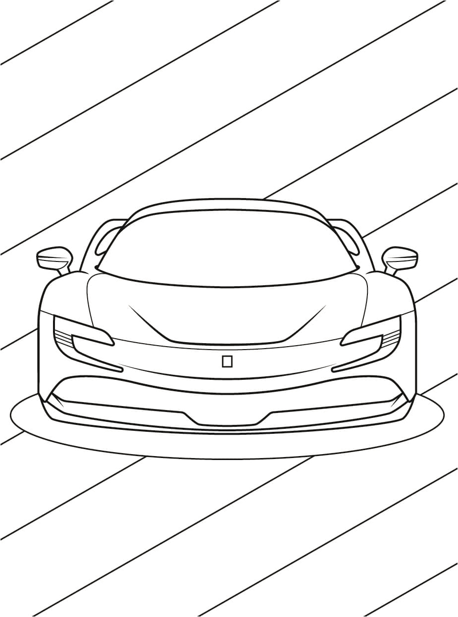 Print a Ferrari image and avoid labeling it as a Coloring Page. Coloring Page