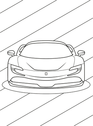 Print a Ferrari image and avoid labeling it as a Coloring Page.
