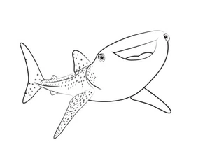 Destiny the Whale Shark Coloring Page
