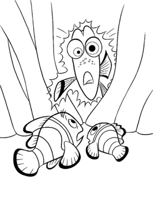 Marlin And Nemo Gripped By Fear