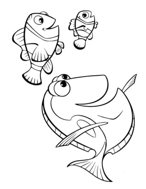 Nemo and Friends Having Fun Coloring Page