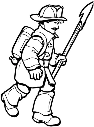 Free Firefighter Coloring Page