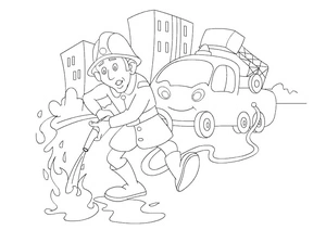 Printable Firefighter Coloring Page Coloring Page