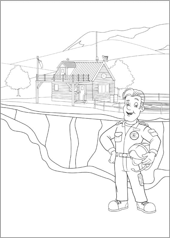 Firefighter Tom in Fireman Sam Coloring Page