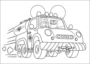 Free Coloring Page for Kids featuring Fireman Sam