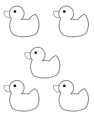 "Five Little Ducklings in a Basic Design" Coloring Page