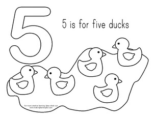 Image of Five Little Ducks Coloring Page