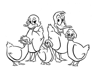 Print the coloring page for "Five Little Ducks".