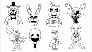 Freddy's Five Nights Coloring Page Coloring Page