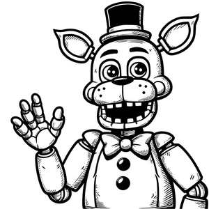 Freddy the Friendly Funtime Animatronic Coloring Page