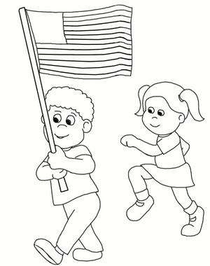 Children Celebrating Flag Day