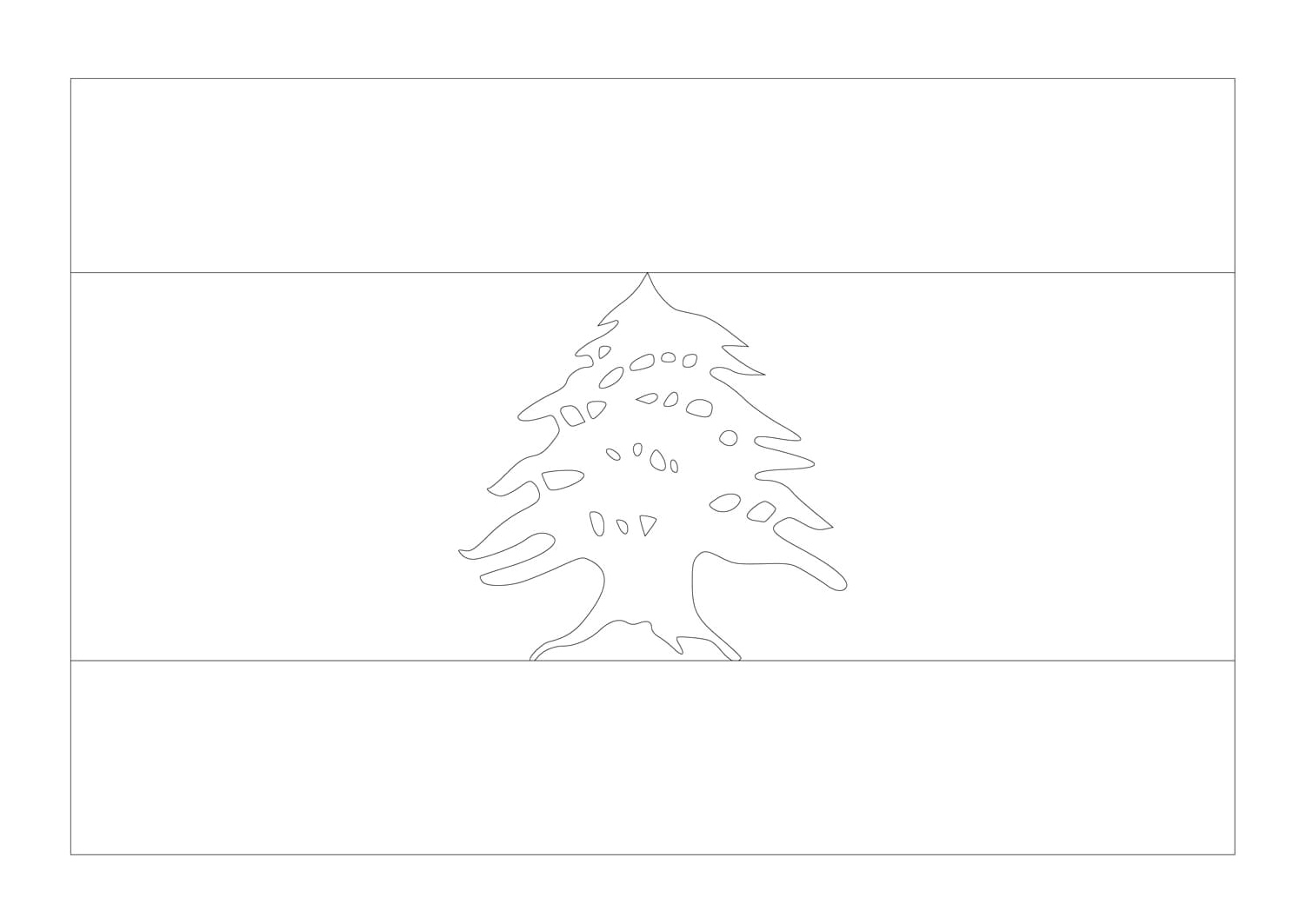 Flag of Lebanon Coloring Page