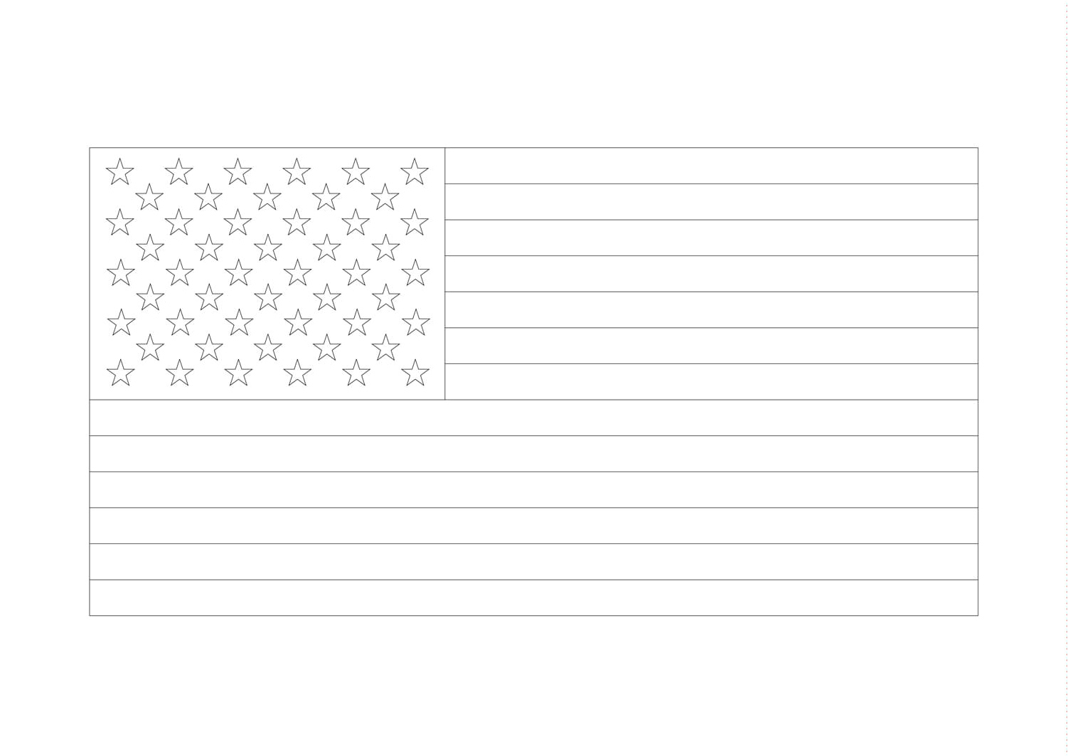 United States of America Flag Coloring Page
