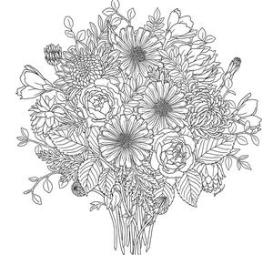 Floral Mandala Bouquet Coloring Page